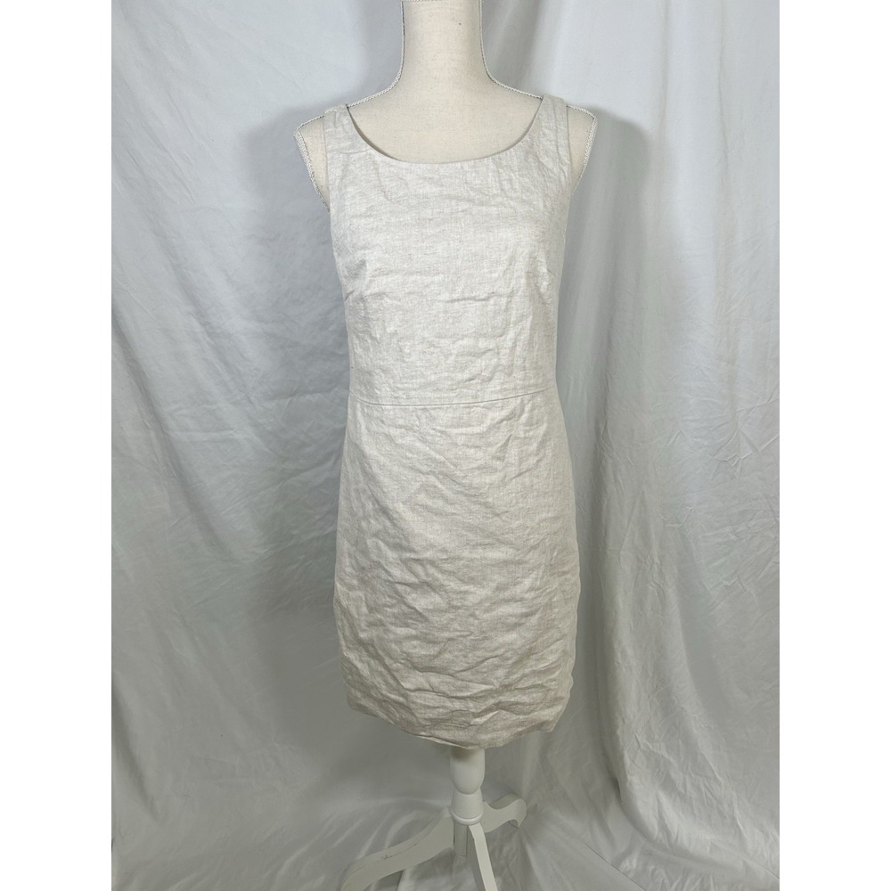 Banana Republic Linen Blend Sheath Dress Flax Size 6 - Picture 1 of 7